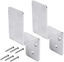 2x4 Door Barricade Brackets (2 pcs) Drop Open Bar Holder Steel Z Bracket for 2 