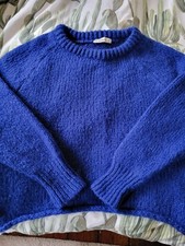 Zara Raglan Sleeve Winter Jumper In blue Hardly Worn Size L