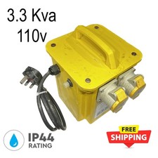 110v 3.3Kva Tool Transformer IP44 Twin 16A Sockets 13A Plug Site Electrics Power