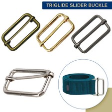 38mm Adjust Tri-glide Pin Buckle Slider Rectangle Ring Leather Bag Strap Belt