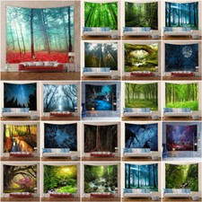 Large Forest landscape Wall Hanging Tapestry Blanket Bedspread 3D Wall Art Decor