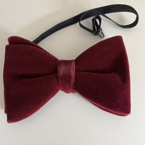 Vintage red velvet men bow - vintage,