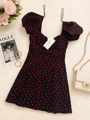 Zara brown pink polka - brown, a