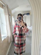 Zara Wool Blend Coat Tartan