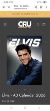 Elvis 2026 A3 Wall Calendar