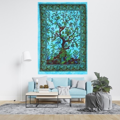 Blue tie dye tree - blue, of