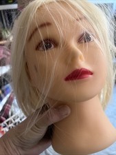 Synthetic Blonde Female Practice Cosmetics Head Mannequin Used Condition