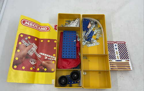 Meccano yellow metal storage - metal,