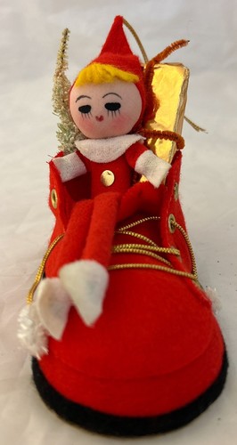 Vintage pixie elf - in, santa