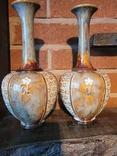 Stunning Pair Of Royal Doulton Vases By Florrie Jones Superb Condition c1902-22