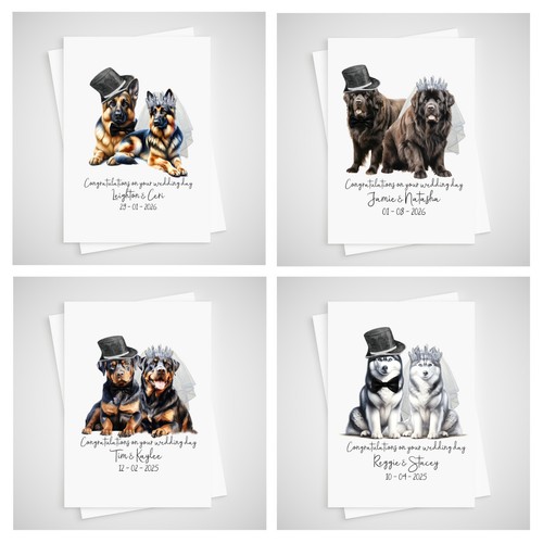 Dog wedding card - dog,