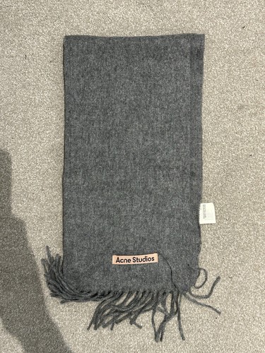 Acne studios grey wool scarf - grey,