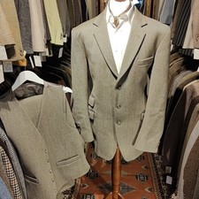 Vintage 46L 38w Tweed 3 Piece Keepers Suit Jacket Trouser Waistcoat Harris Style
