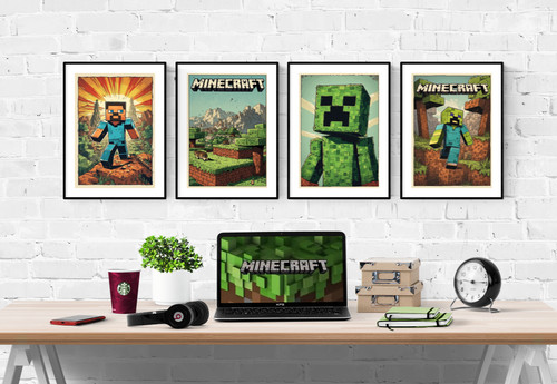 Minecraft comic style poster - style,
