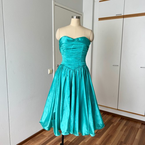 1980s strapless bow back prom - 1980s,