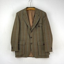 Scotch House Tweed Jacket Mens 40R Brown Check Wool Norfolk Country Shooting
