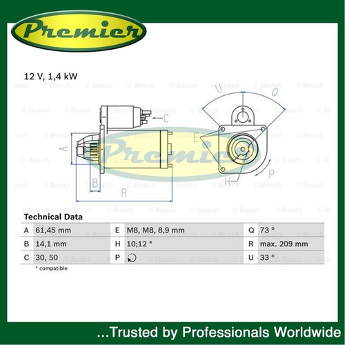 Premier starter motor fits - premier,