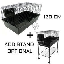 Rabbit Guinea Pig Cage Extra Large 120cm Single Tier Stand Black/Blue