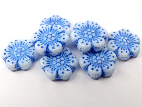 14mm czech pressed glass flat - czech,