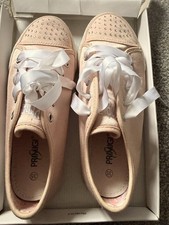 Primigi Girls Satin Pink Trainers Size 35 Excellent Condition Worn Once No Box