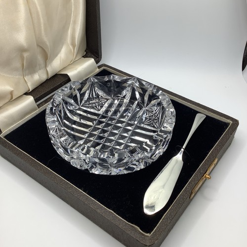 Cut crystal glass - glass, butter