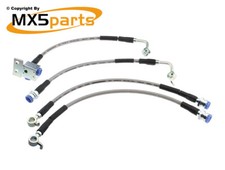 MX5 Stainless Steel Brake Hoses Lines Braided Mazda MX-5 Mk1 Mk2 Std Brake