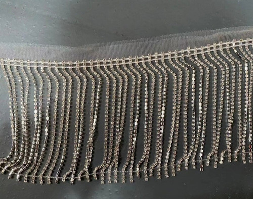 12cm wide diamante fringe - 12cm,