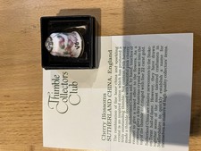 China Thimble With Jewelled Top Cherry Blossoms By Sutherland Boxed