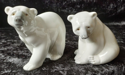 Two lladro polar bears - two,