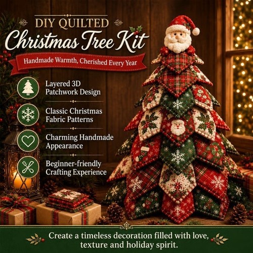 Diy quilted christmas tree kit - quilted,