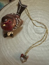 Hidden Treasures Robin Trinket Box With Necklace (629a)