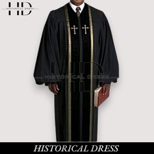 Men's Black Clergy Robe with