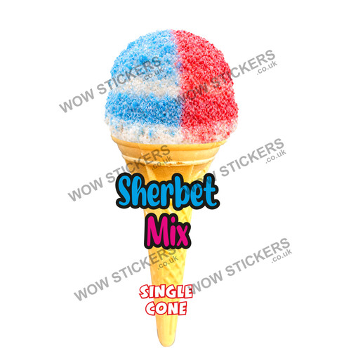 Sherbet mix scoop single cone - mix,
