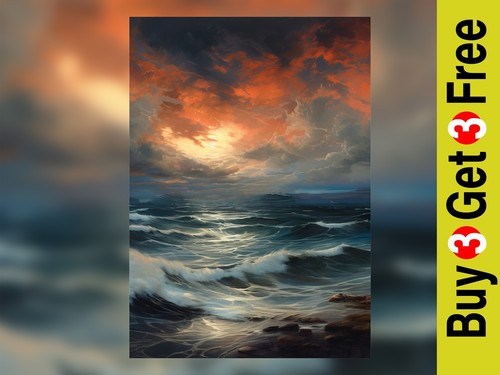 Ember waves oil print a - waves:, of