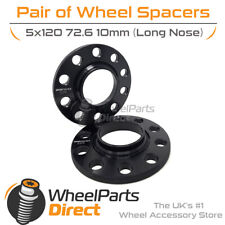 Wheel Spacers (2) Black 5x120 72.6 10mm for BMW 1 Series [E82] 07-13