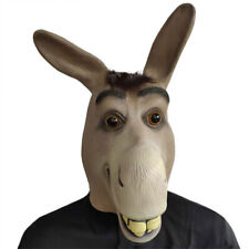 Full Head Latex Fancy Dress Shrek Costume Christmas Happy Donkey Animal Mask
