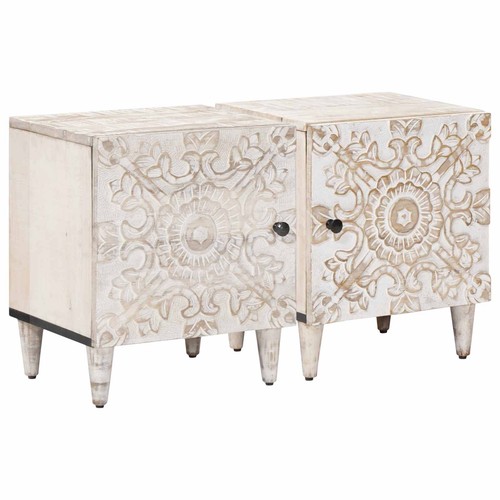 Bedside cabinet solid - bedside, mango