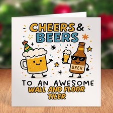 CHEERS & BEERS AWESOME WALL AND FLOOR TILER Card - Printed Beer Fun – Printed