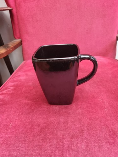 Square ceramic black mug - square,