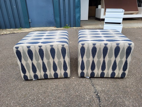 Upholstered cube pouffe - upholstered,