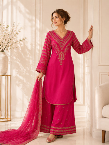 Shocking pink viscose - shocking,