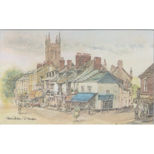 Postcard honiton high street - honiton,