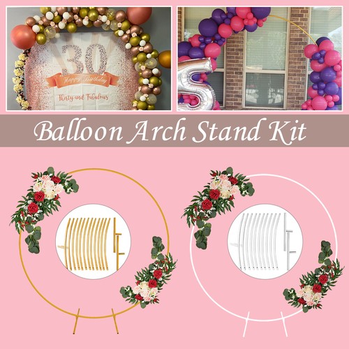 White gold balloon arch - gold,