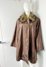 Women’s Vintage  Waterproof Brown Winter Coat Faux Fur Collar Baroque By Fosby