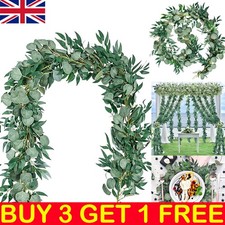 2M Artificial Fake Eucalyptus Willow Garland Leaf Vine Ivy Leaves Xmas Wedding