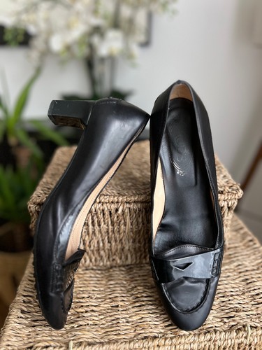 Tod black leather heels - tod's,