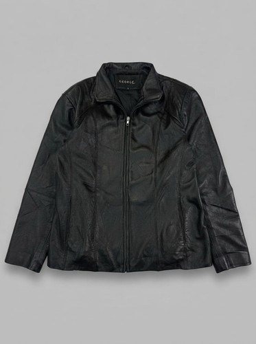 Vintage 90s black real leather - black,