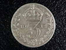 George V 1912 Silver 3d c
