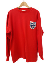 TOFF'S ENGLAND Men's UK L Red Long Sleeved Retro Football T-Shirt Pre - Loved