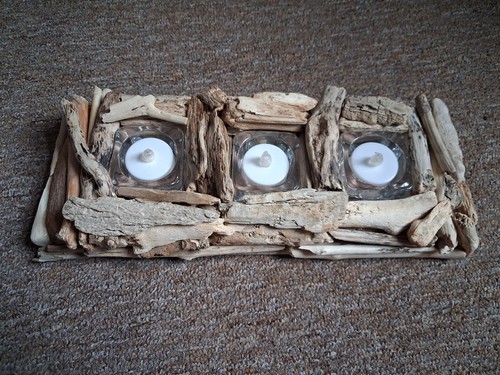 Driftwood candle holder - , 3x